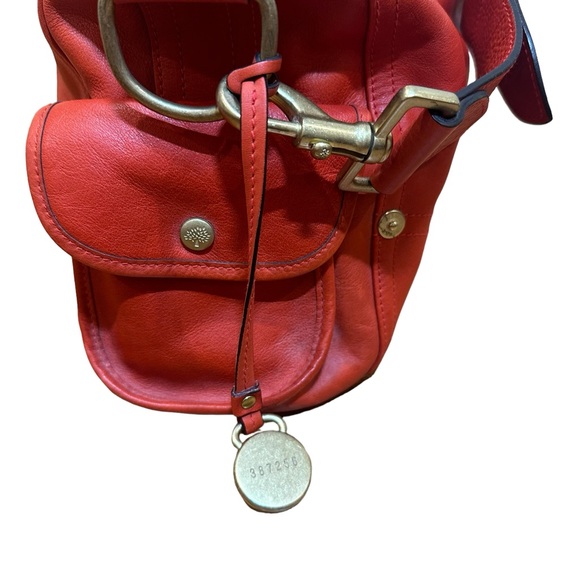Mulberry "Jody" Leather Satchel Shoulder Bag Tote Clutch Purse, Red - Picture 6 of 14